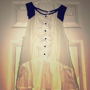 Free people beautiful top with faux leather straps